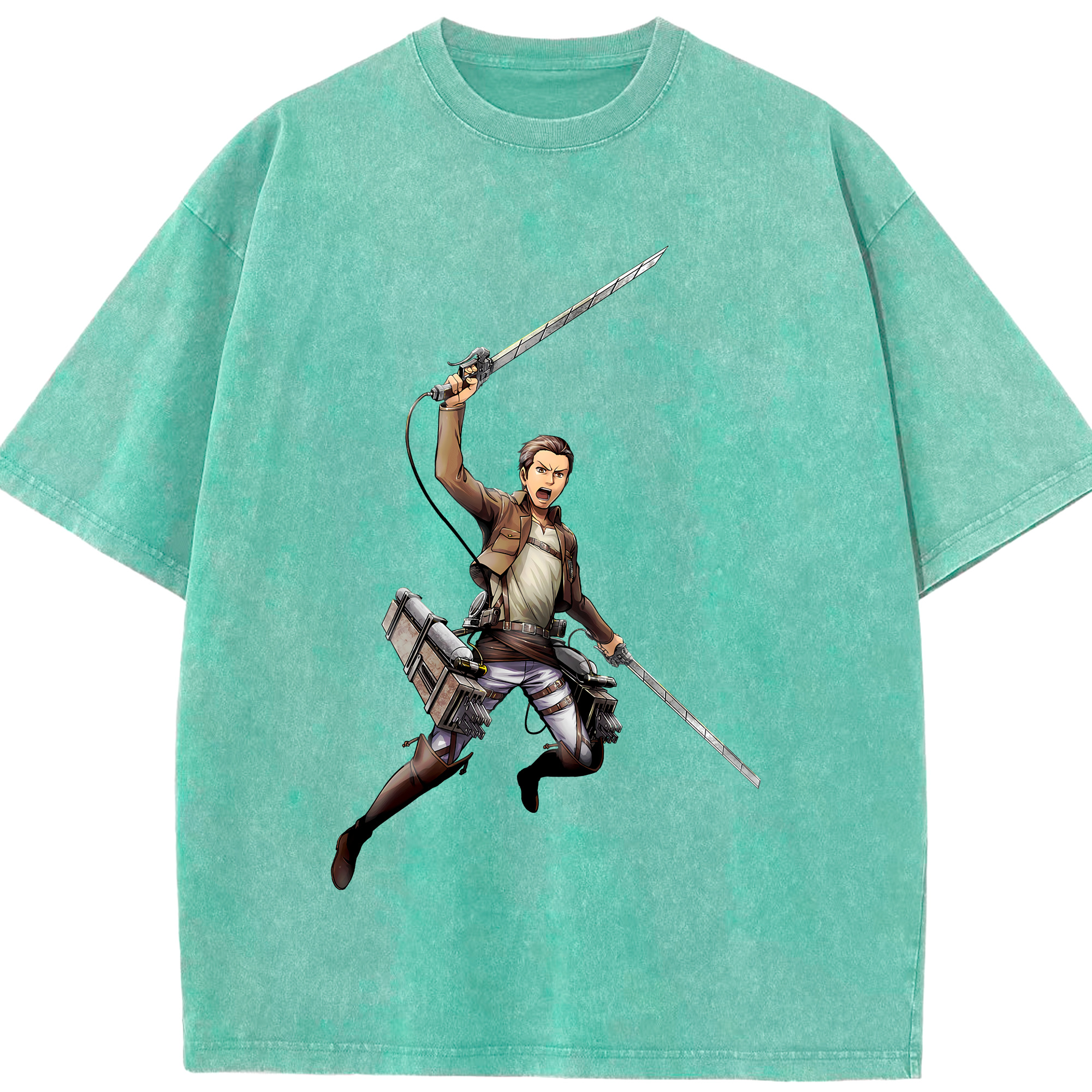（画像用） 進撃の巨人 Attack on Titan 綿100% ヴィンテージ風 半袖Tシャツ（フロントプリント）